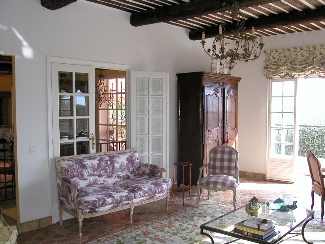 Television inside antique armoire